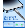 Pikkukuva 2 / 5: Harmaa iPhone-latauskaapeli [1m+1m/4 kpl] MFi-sertifioitu iPhone-kaapeli Lightning-kaapeli kestävällä liittimellä iPhone-johto nopea lataus iPhone 13:lle