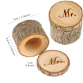 Miniatyrbilde 2 av 5: Et par bryllupsringer i tre (diameter 6 cm, MRS, MR), med ringboksbraketter for oppbevaring i bryllupsforlovelsesfester og Valentinsdag