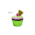 Miniatyrbillede 3 af 5: 7 stykker cupcake broderi patches, børnetøjsjakke taske med farverige stryge patches, DIY søde broderi patches, sød syproces d