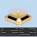 Miniatyrbild 4 av 5: Solcellsdisplayställ Turntable, Batteridriven Dubbelanvänd roterande display Gold