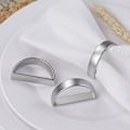 Miniatyrbillede 1 af 5: (Sølv) Cuff Børstet Guld Servietringe Sæt med 6, Modernistisk Servietholder til Bryllup, Banket, Metallisk Pynt til Borddækning, Blank Serv