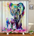 Ett set (cx176, ca 180*180cm) 3D-tryckt duschdraperi elefant vattentätt duschdraperi, Djur Duschdraperi Vattentätt Mögelsäkert Polyester F