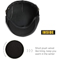 Miniatyrbilde 5 av 5: Herrehatt Flat Top Beret Justerbar Flat Top Hatt Høstkort - Solid Svart Justerbar