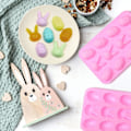 Miniatyrbillede 3 af 5: Påskeæg Chokoladeform, 2 STK Silikone Påskeæg Form, 3D Silikone Bage Chokoladeform Pink