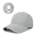 Miniatyrbillede 1 af 5: Dame Ponytail Baseball Cap, Justerbar Åndbar Kryds Mesh Hurtigtørrende Messy High Bun Ponycap Hat Light Grey