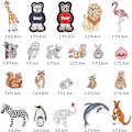 Miniatyrbillede 2 af 5: 21 STK broderede dyre-patches, zoo dyr DIY tøj jeans T-shirt jakke rygsæk