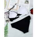 Miniatyrbilde 2 av 5: To-delt badedrakt for kvinner, push-up, slankende trekantbadedrakt, klassisk blomstrete bikini sett, chic