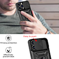 Pikkukuva 5 / 5: Ruusukullanvärinen iPhone 13 Pro Max -kotelo liukuvalla kamerasuojalla ja jalustalla, sisäänrakennettu 360° pyörivä rengaspidike magneettikotelo iPhone 12 / 13 -puhelimille