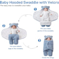 Miniatyrbillede 3 af 5: Unisex Baby Svøb, Baby Rede Sovepose, Hætte Svøb Sovepose til Fødsel - Blå - S (0-3 Måneder)