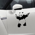 Miniatyrbillede 5 af 5: Sports Panda Bilmærkat 10*10cm, Kung Fu Panda Mærkat, Sjovt Bilmærkat