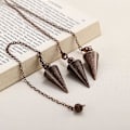 Miniatyrbillede 2 af 4: Bronze Metal Kobber Spirituel Punkt Pendul Til Divination Healing Dowsing Wicca Afbalancering Spids Kegle Vedhæng Pendul Copper