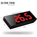 Miniatyrbild 2 av 5: Digital väckarklocka batteridriven, LED reseväckarklockor bredvid nätström utan tickande med temperatur datum tid ljusstyrka justerbar för barn