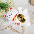 Miniatyrbillede 5 af 5: Ti Millioner To Fortune Cats Katte Lykkeholder Langstrakte Arme Lykkekat Solar Biltilbehør Dekorationer