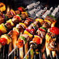 Miniatyrbillede 5 af 5: Sæt med 10 Grillspyd i Rustfrit Stål Lange Spyd Kebabspyd Kødspyd til Bål eller Grillskål