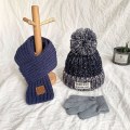Miniatyrbillede 3 af 5: Børns Vinter Varmt Halstørklæde Termisk Strikket Småbørn Til 4-12 År Grey
