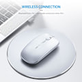Miniatyrbilde 4 av 5: Bluetooth Mus, Trippelmodus Oppladbar Stille Bluetooth Trådløs Mus BT 5.0/4.0 + 2.4G Trådløs, 1600 DPI Bærbar Mus for Mac, Datamaskin, PC, iPadO