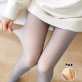 Miniatyrbilde 1 av 5: Leggings Falsk Gjennomsiktig Varm Fleece Strømpebukse Dame Fleeceforet Tykk Strømpebukse Gray Pace