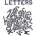Miniatyrbillede 1 af 5: Alphabet Tøj Stryge-på-mærker (2-pak), 52 bogstaver A til Z, Sort og Hvid