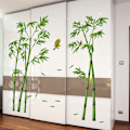 Miniatyrbillede 3 af 4: Vægsticker Stort Bambus Vægsticker Grøn Plante Fugle Vægdekoration Soveværelse Stue Kontor