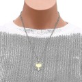 Pikkukuva 3 / 3: Kaulakoru Shenja E Flamurit Albanian Eagle -aiheella, kullattu ja hopeinen silver