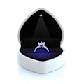 Miniatyrbillede 2 af 5: Hjerteformet Ringæske Fløjlsholder Smykkeskrin Organizer Møntæske Etui White