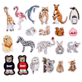 Miniatyrbillede 1 af 5: 21 STK broderede dyre-patches, zoo dyr DIY tøj jeans T-shirt jakke rygsæk