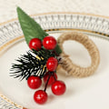 Miniatyrbillede 4 af 5: Jule Servietring med Fyrrenåle til Julefrokoster og Festartikler red fruit
