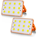 Miniatyrbillede 1 af 5: 2 pakker 60W genopladelig LED projektør 120 COB 4 tilstande Solar genopladelig lampe LED projektør Byggeplads Vandtæt Arbejdslampe Genopladelig Le