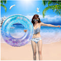 Miniatyrbild 3 av 4: Simring, uppblåsbara poolflottörer, flytande bollleksaker för vuxna och barn, sommarpool strandleksaker, poolpartydekorationer, flytande simm