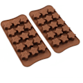 Miniatyrbillede 3 af 5: 15 Hulrum Stjerneform Chokoladeform, Non-stick Fødevaregodkendt Silikoneform Sæt til Slik Jelly, Isterning
