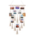 Off-White Rope Wall Picture Frame med 25 små klämmor, fin bröllops- och födelsedagspresent för heminredning