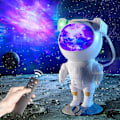 Miniatyrbillede 1 af 5: Stjernenatlys til Astronaut Galaxy Projektor (Hvid), Astronaut Stjerneprojektor med Nebula, Timer og Fjernbetjening, Stjernenatlys til Soveværelse
