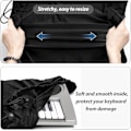 Miniatyrbillede 5 af 5: Klaver Keyboard Cover (Sort, Til 61 Tangenter), Strækbart Komposit Klæde Støvdække Med Justerbar Elastisk Snøre Og Låsespænde, Egnet Til Elektronisk
