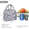 Miniatyrbild 5 av 5: Uppgraderad kompakt svart lunchväska för kvinnor, canvas rutnät lunchväska Grey