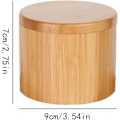 Pikkukuva 5 / 5: Pyöreä bambusuola-astia, pyöreä maustepurkki, pyöreä mausteastia, maustepurkki, luonnollinen mauste bambu säilytyslaatikko magneettisella kääntyvällä kannella mausteiden säilytykseen