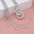 Miniatyrbilde 3 av 3: Krystallbelter for kvinner Rhinestone midjebelte for kjole Glitrende O-ring kjede gave Sliver