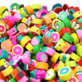 Miniatyrbilde 2 av 5: 100 stk. Søte Frukt Skivede Perler av Leire DIY Smykketilbehør Armbånd Halskjeder Øredobber Anheng Smiley