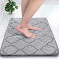 Miniatyrbillede 1 af 5: Skridsikkert badeværelsestæppe, Memory Foam badeværelsestæppe, Absorberende badeværelsestæppe, Maskinvaskbart - 50x80cm, Grå