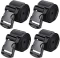 188cm*2.5cm Användbara Remmar med Spänne Justerbara, 4-pack (Svart (4-st))