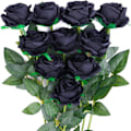 Miniatyrbillede 1 af 5: Kunstige Rose Silke Blomster Buket Hjemmekontor Bryllupsarrangementer Sort 10 STK