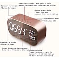 Miniatyrbild 5 av 5: Spegels digital väckarklocka med Bluetooth-högtalare, upplyst väckarklocka med LED-display och väckarklocka för hemmakontor
