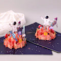 Pikkukuva 4 / 5: Syntymäpäiväkortti lahjaksi lapsillesi, ystävillesi ja rakastajillesi, 3D Pop Up -onnittelukortti avaruus ja astronautti