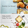 Miniatyrbild 5 av 5: Brödskärare, Brödskärare Brödskärare Skärare Justerbar Toastskärningsguide 4 Storlekar Bredd Brödskivor med Smulbricka för Hemmet