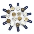 Miniatyrbilde 5 av 5: 10 stk Bukseknappforlenger Bukse Linning Forlenger Justerbar Midjeforlenger Elastisk Metallknapp 2