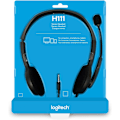 Pikkukuva 5 / 5: H111 Langalliset kuulokkeet, stereo-kuulokkeet häiriöitä estävällä mikrofonilla, 3,5 mm:n audioliitäntä, PC/Mac/kannettava tietokone/älypuhelin/tabletti - Musta