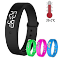 Miniatyrbild 2 av 2: Högkvalitativt armband Vibrationsvarning Temperaturövervakning Noggrann display Smart Strap Påminnelse Klocka Green