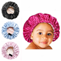 Miniatyrbild 5 av 5: Imitation Silk Fit Loop Sleep Cap (Lila), Elastisk Bred Band Sleep Cap Barn Hårvård Cap