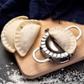 Miniatyrbillede 5 af 5: Dumpling Maker Dumpling Form Rustfrit Stål Ravioli Form Kageværktøj Ravioli Skærer til Dej Stempel Småkageudstikker Kage Køkken Gadgets Lav 3 Stk