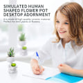 Miniatyrbild 3 av 4: Humanoid Keramik Blomkruka Växt Suckulent Blomkrukor Kreativ Blomkruka Black middle