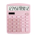 Miniatyrbillede 3 af 5: (Pink) Stor 12-cifret Dual Powered Basis Skrivebordslommeregner, Solar og Batteri Dual Powered Basis Skrivebord, Skole, Hjem og Virksomhed